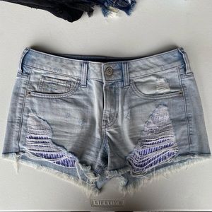 Express Distressed Cut Off Denim Jean Shorts 0